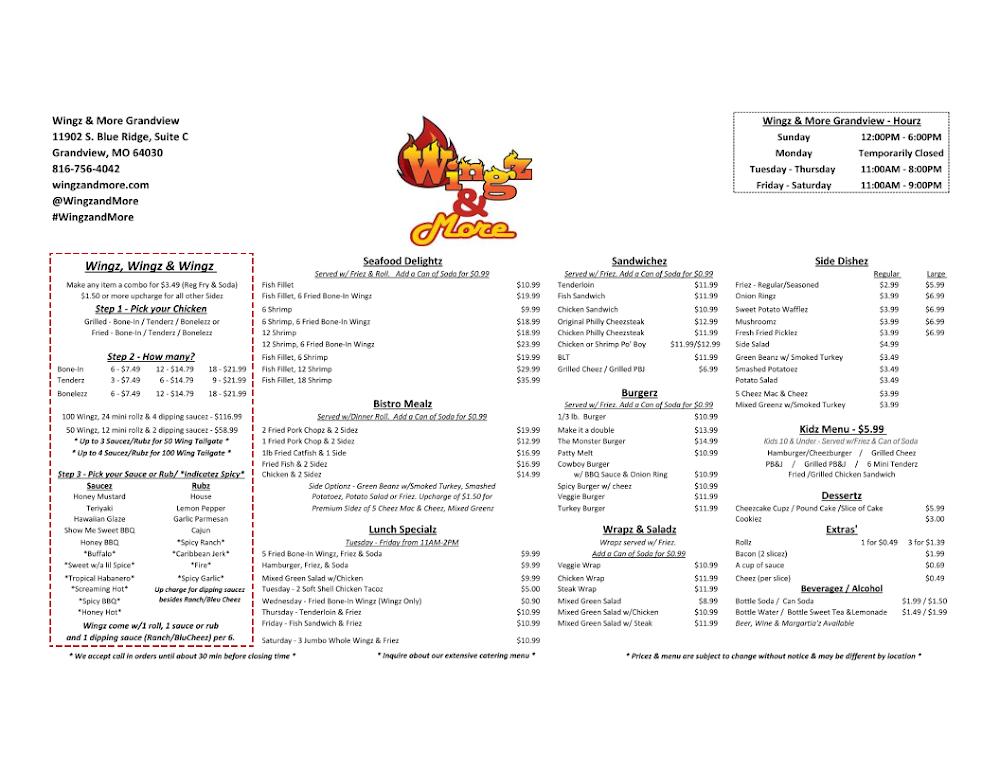 Wingz & More Menu image 1
